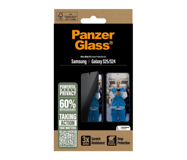 PanzerGlass Ultra-Wide Fit do Samsung Galaxy S25 privacy - 1539009 - zdjęcie 4